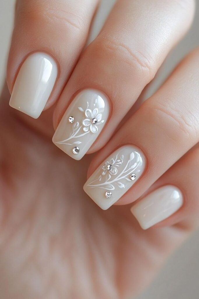 Gel Manicure Wedding Nails
