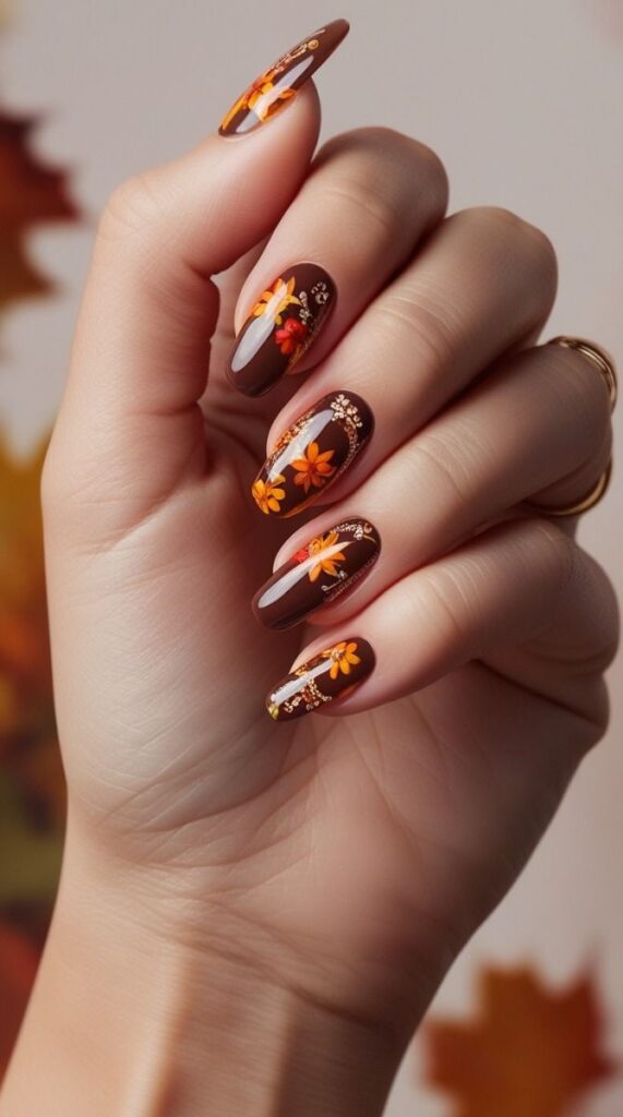 Easy Pumpkin Nail Art