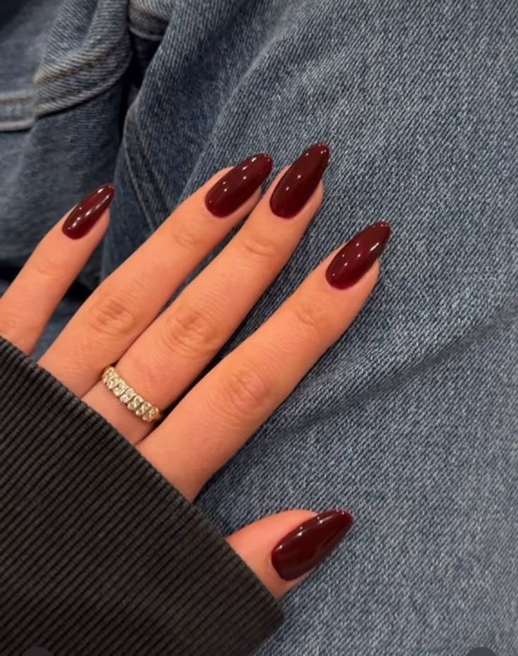 Deep Burgundy Nails