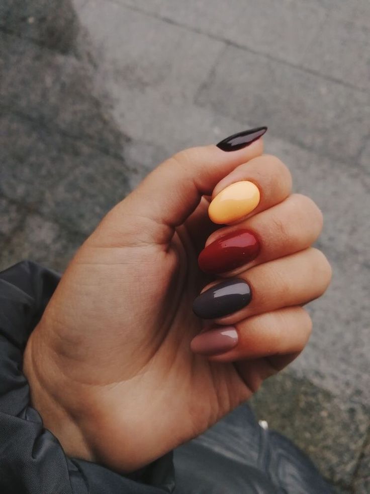 Fall Multi-Color Nails