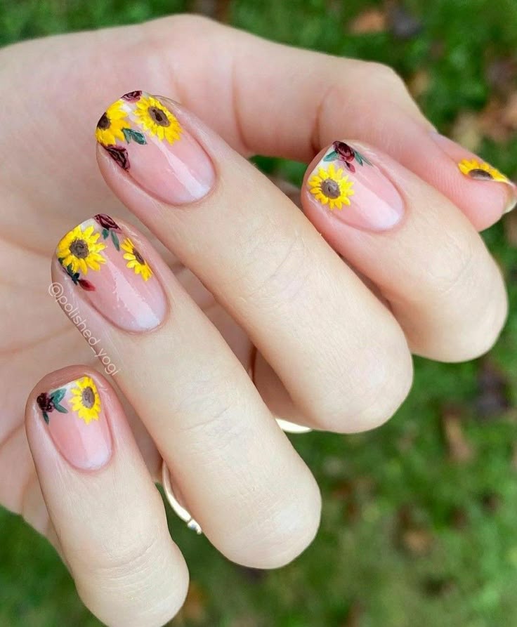 Transparent Base with Minimal Sunflowers