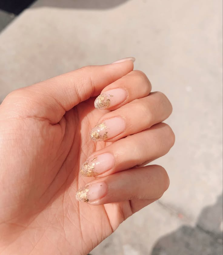 Bridal Nails with Gold Foil
