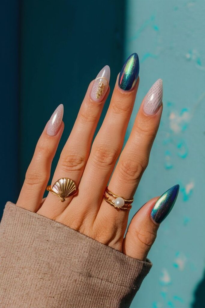 Simple Mermaid Nails