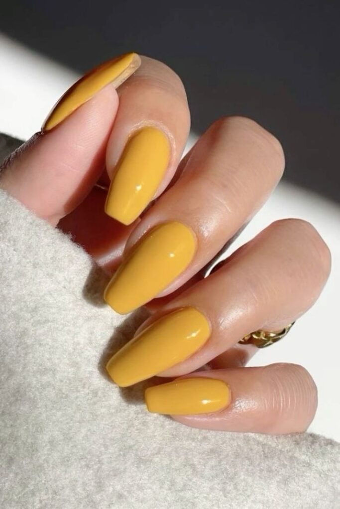 Mustard Yellow Fall Nails