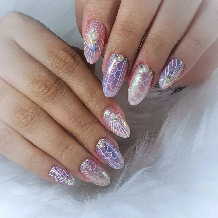 Watercolor Mermaid Nails