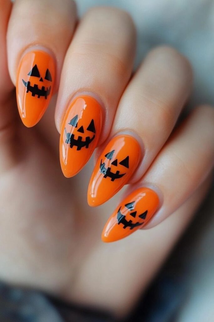 Autumn Pumpkin Nail Designs