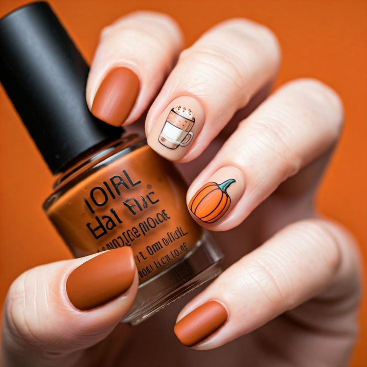Pumpkin Patch Design Nails